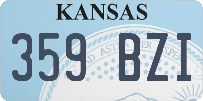KS license plate 359BZI