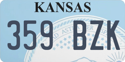 KS license plate 359BZK