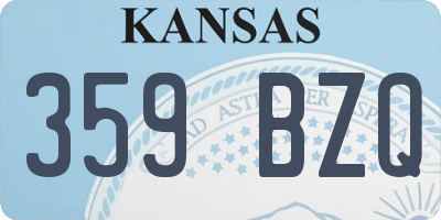 KS license plate 359BZQ