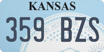 KS license plate 359BZS