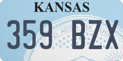 KS license plate 359BZX