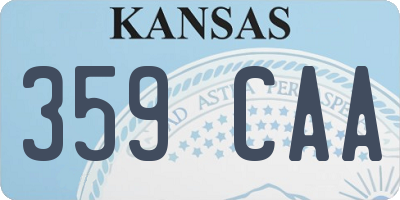 KS license plate 359CAA