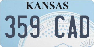 KS license plate 359CAD