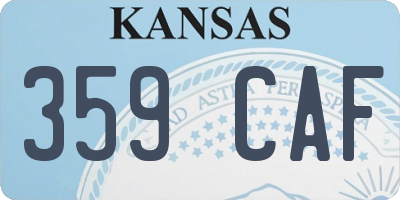 KS license plate 359CAF