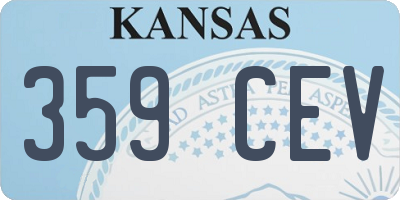 KS license plate 359CEV