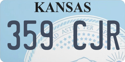 KS license plate 359CJR