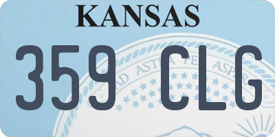 KS license plate 359CLG