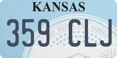 KS license plate 359CLJ