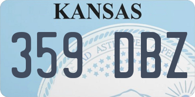 KS license plate 359DBZ