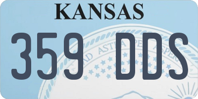 KS license plate 359DDS