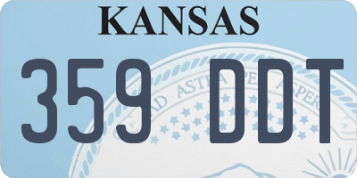 KS license plate 359DDT