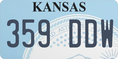 KS license plate 359DDW