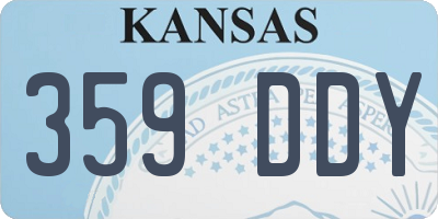 KS license plate 359DDY
