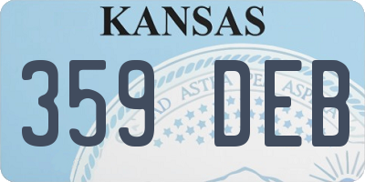 KS license plate 359DEB