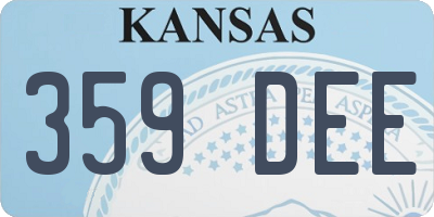 KS license plate 359DEE
