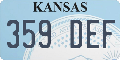 KS license plate 359DEF