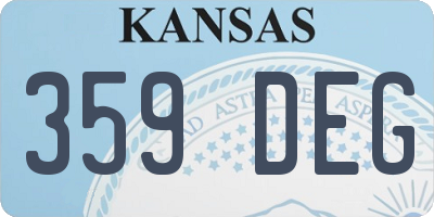 KS license plate 359DEG