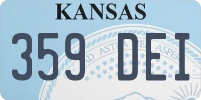 KS license plate 359DEI