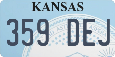 KS license plate 359DEJ