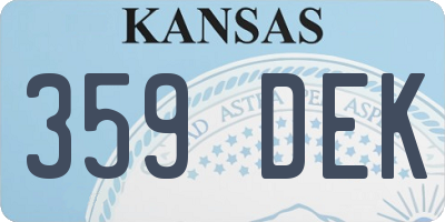 KS license plate 359DEK