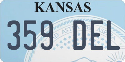 KS license plate 359DEL