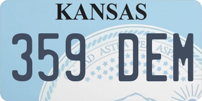 KS license plate 359DEM