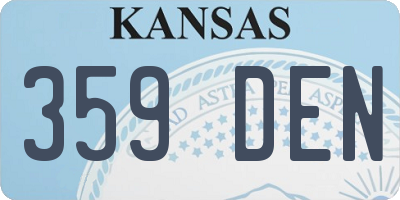 KS license plate 359DEN