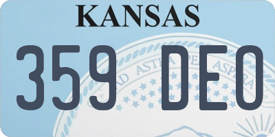 KS license plate 359DEO
