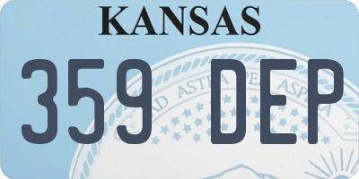 KS license plate 359DEP