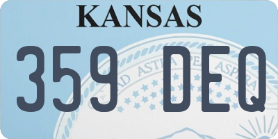 KS license plate 359DEQ