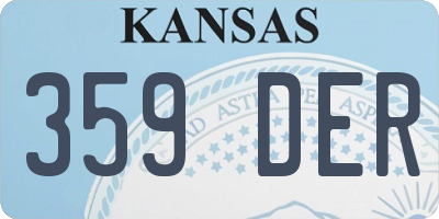 KS license plate 359DER