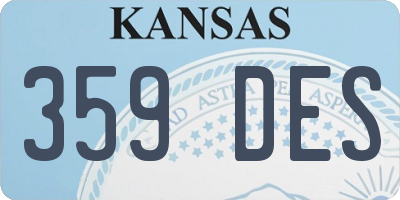 KS license plate 359DES