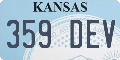KS license plate 359DEV
