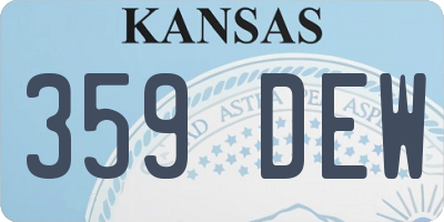 KS license plate 359DEW