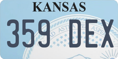 KS license plate 359DEX