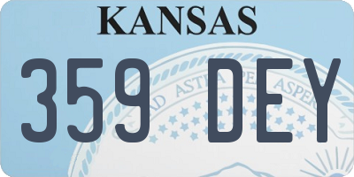 KS license plate 359DEY