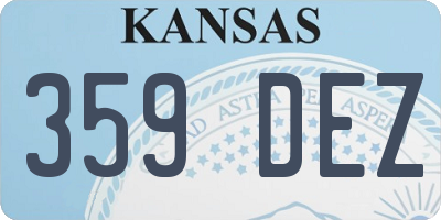 KS license plate 359DEZ