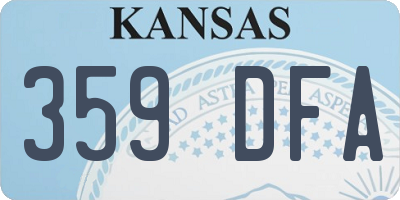 KS license plate 359DFA