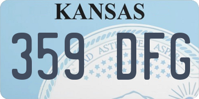 KS license plate 359DFG