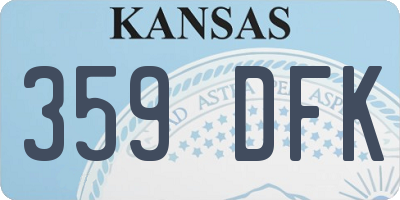 KS license plate 359DFK