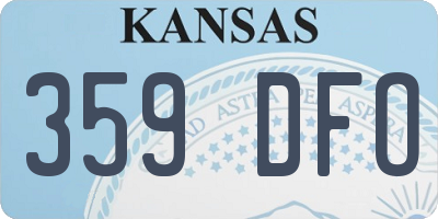 KS license plate 359DFO