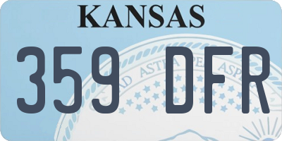 KS license plate 359DFR