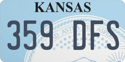 KS license plate 359DFS