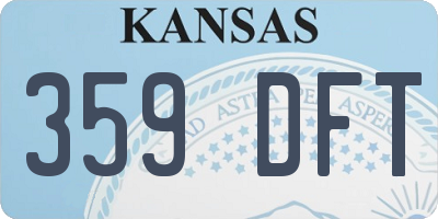 KS license plate 359DFT