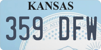 KS license plate 359DFW