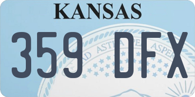 KS license plate 359DFX