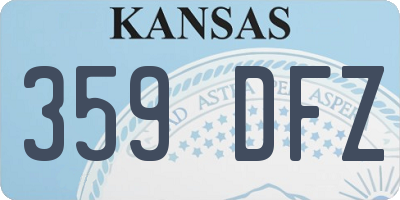 KS license plate 359DFZ