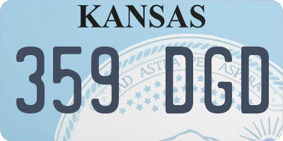 KS license plate 359DGD