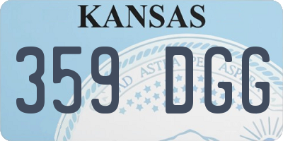 KS license plate 359DGG