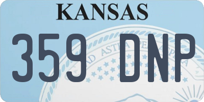 KS license plate 359DNP